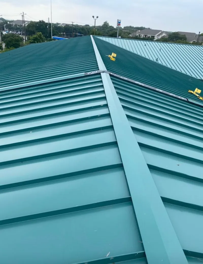 Green commercial metal roof ridge and valley for Metal Roof Repair in Toledo
